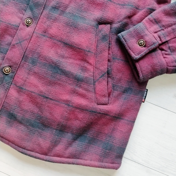 QUIKSILVER NEW Gideon Cold Days Sherpa Lined Flannel Shirt Jacket - Picture 6 of 12